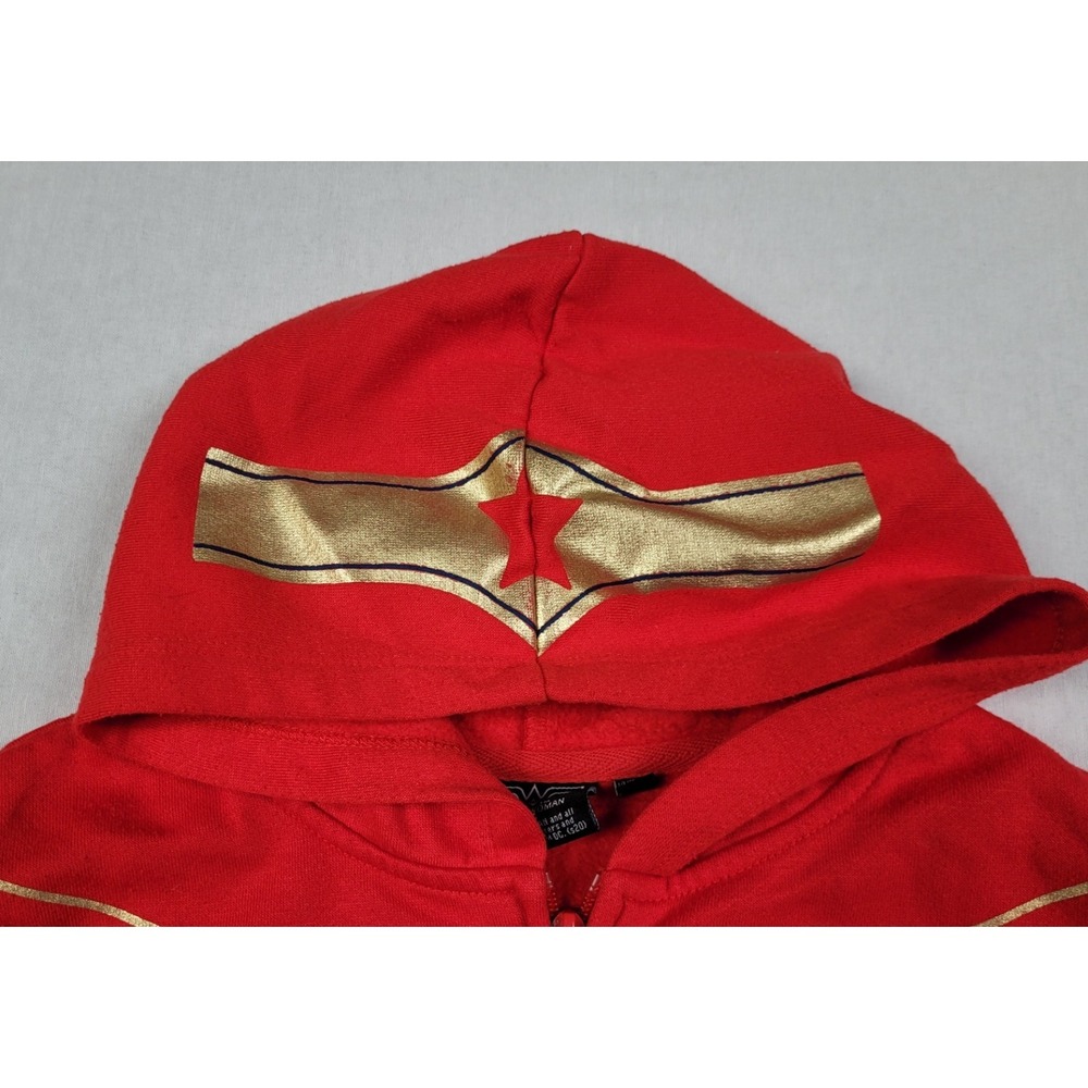 Mad Engine Wonder Woman Red Full Zip Hoodie Girl's Size XL 14/16 (Missing Cape) - Picture 4 of 12